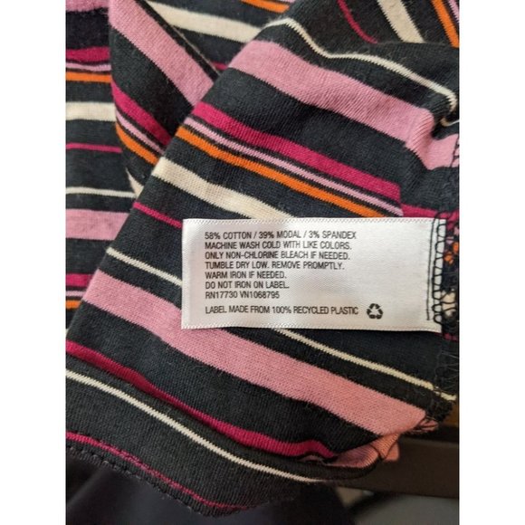 Women's Striped Long Sleeve Fitted T-Shirt - A New Day Black M Bin B - Picture 5 of 6